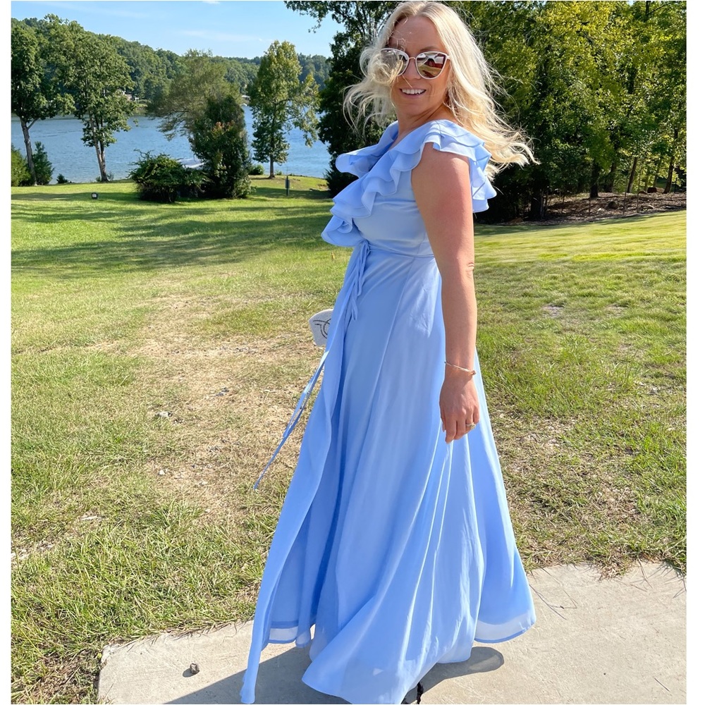 Gorgeous ice blue wrap dress